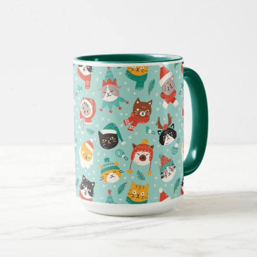 Mug Chats de Noël en Chandails de vacances Motif (Devant droit)