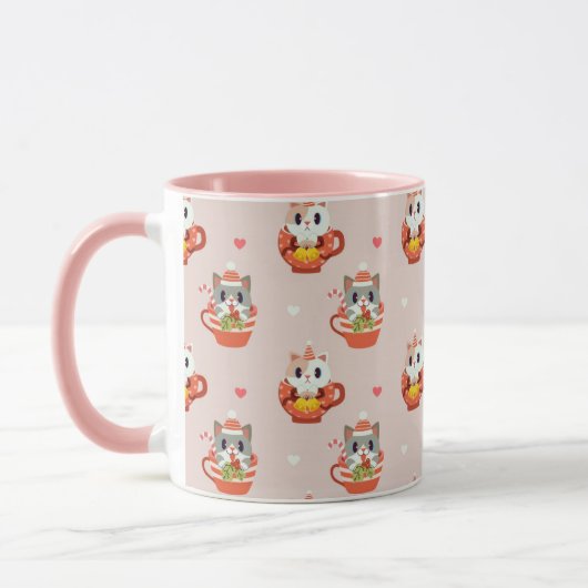 Mug Chats de Noël mignons (Gauche)