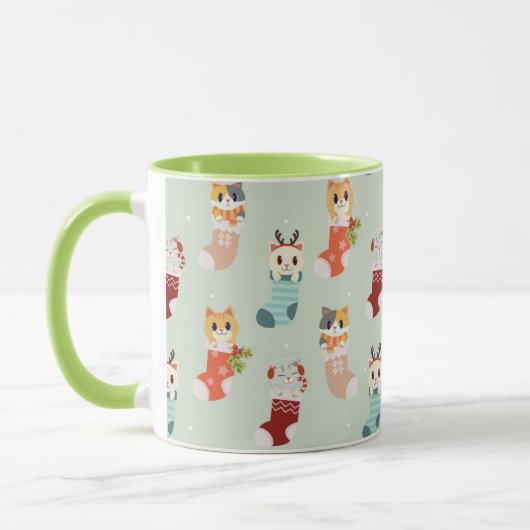 Mug Chats de Noël mignons (Gauche)
