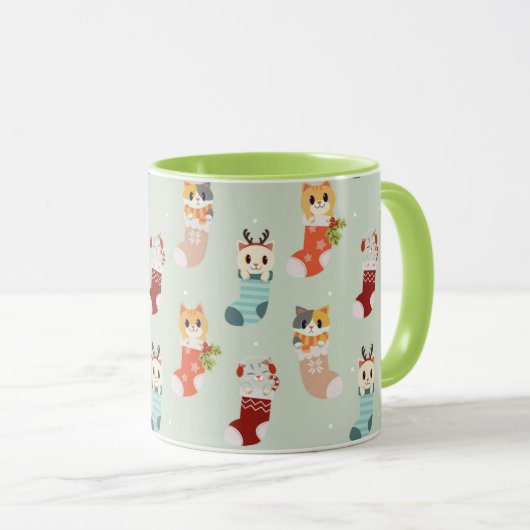Mug Chats de Noël mignons (Devant droit)