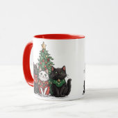 Mug Chats de Noël mignons (Devant gauche)