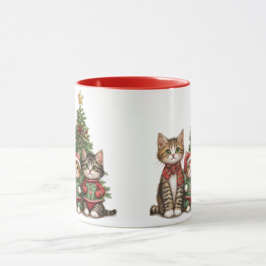Mug Chats de Noël mignons (Centre)