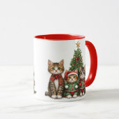Mug Chats de Noël mignons (Devant droit)