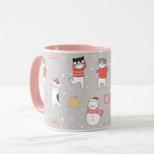 Mug Chats de Noël mignons (Devant gauche)