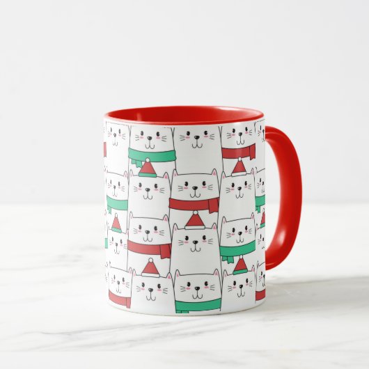 Mug Chats de Noël mignons (Devant droit)
