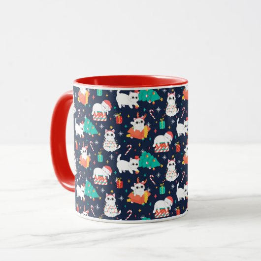 Mug Chats de Noël mignons (Devant gauche)
