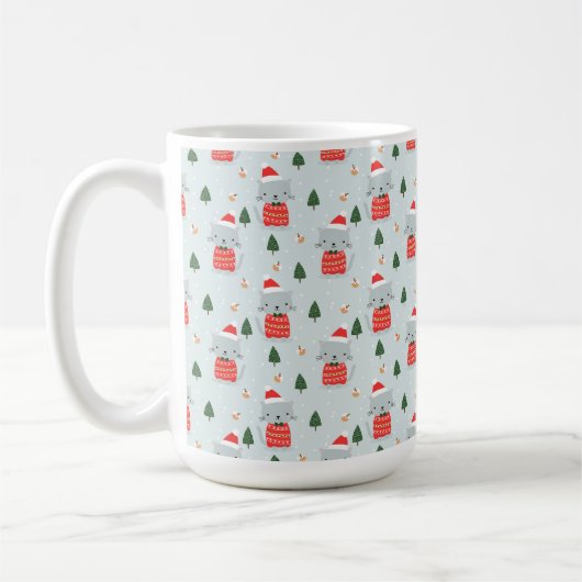 Mug Chats de Noël mignons (Gauche)