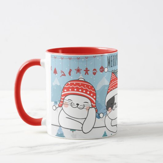 Mug Chats de Noël mignons (Gauche)