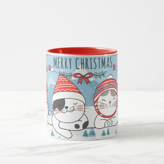 Mug Chats de Noël mignons (Centre)
