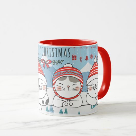 Mug Chats de Noël mignons (Devant droit)