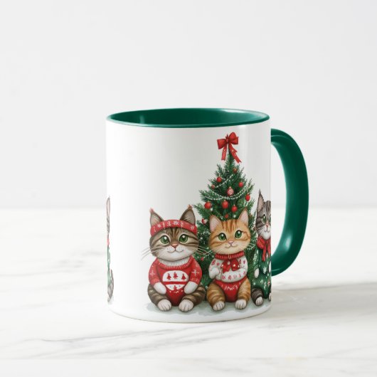 Mug Chats de Noël mignons (Devant droit)