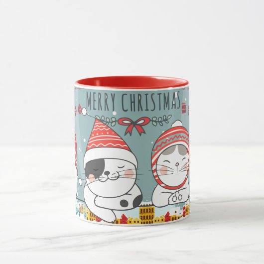 Mug Chats de Noël mignons (Centre)