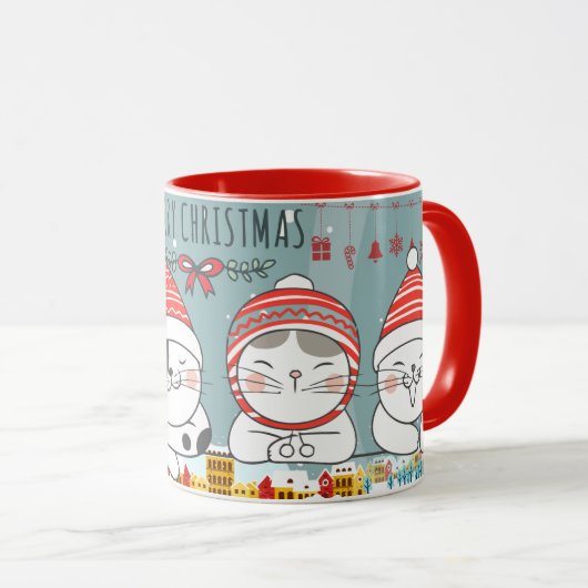 Mug Chats de Noël mignons (Devant droit)