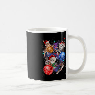 Mug Chats de Noël mignons dans l'espace ornements Grap