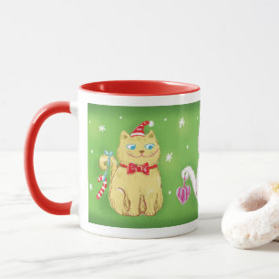 Mug Chats de Noël mignons en forme de dessin animé ave
