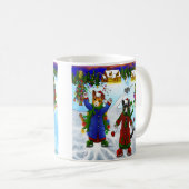Mug Chats de patinage sur glace de Noël V2 (Devant droit)