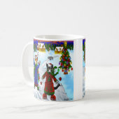 Mug Chats de patinage sur glace de Noël V2 (Devant gauche)