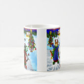 Mug Chats de patinage sur glace de Noël V2 (Centre)