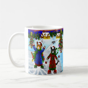 Mug Chats de patinage sur glace de Noël V2