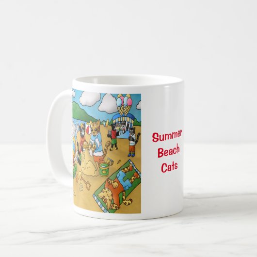 Mug Chats de plage d'été (Devant gauche)