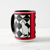 Mug Chats de presse noir et blanc (Devant gauche)