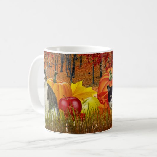 Mug Chats de saison d'automne en Citrouille Patch / St (Devant gauche)