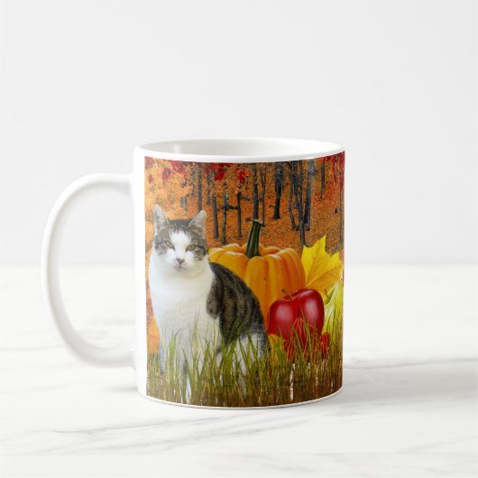 Mug Chats de saison d'automne en Citrouille Patch / St (Gauche)