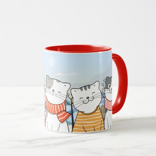 Mug Chats d'hiver (Devant droit)