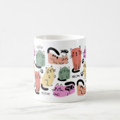Mug Chats doodles mignons et empreintes de pattes (Centre)