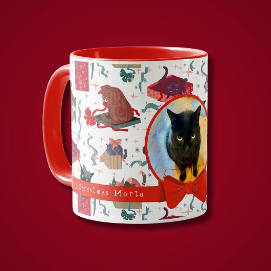 Mug Chats Drôle Dans Les Boîtes De Noël Personnalisées