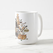 Mug Chats drôles Arbre de Noël Lumières emmêlées Fêtes (Devant droit)