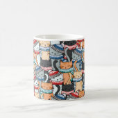 Mug Chats en Écharpes d'hiver et tissu Motif Casquette (Centre)