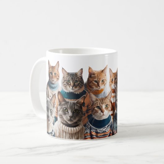 Mug Chats en Jumpers mignonette chatte amant tricot (Devant gauche)
