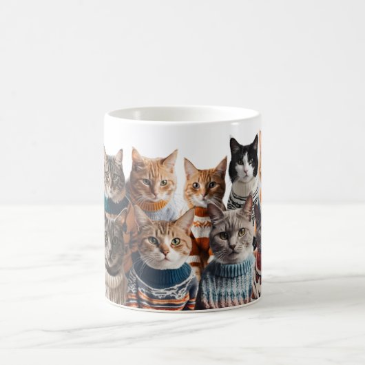 Mug Chats en Jumpers mignonette chatte amant tricot (Centre)