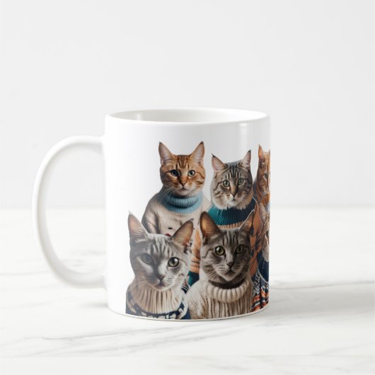 Mug Chats en Jumpers mignonette chatte amant tricot (Gauche)