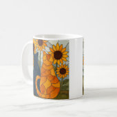 Mug Chats en vitrail et conception d'art de tournesols (Devant gauche)