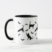 Mug Chats Et Chats Noirs Whimsical Halloween Motif (Gauche)