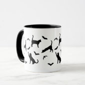 Mug Chats Et Chats Noirs Whimsical Halloween Motif (Devant gauche)