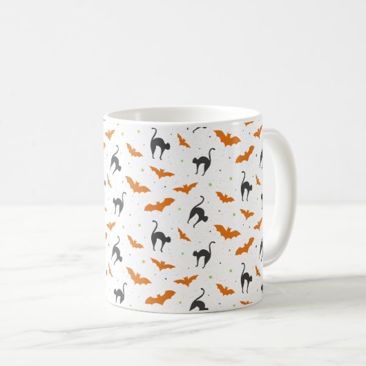 Mug Chats et chauves-souris Halloween (Devant droit)