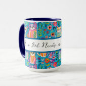 Mug Chats et fleurs colorés Anniversaire lunaire (Devant gauche)