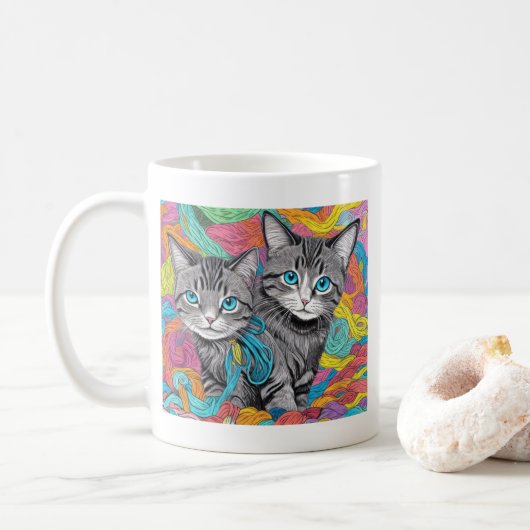 Mug Chats et laine (Avec donut)