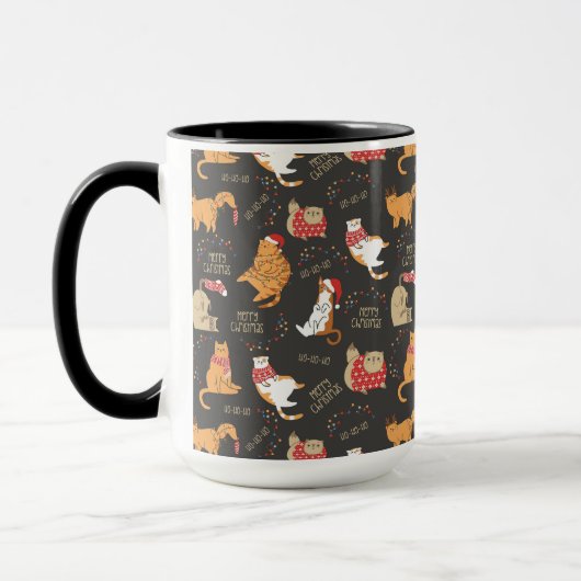 Mug Chats Festifs avec lumière Motif de Noël (Gauche)
