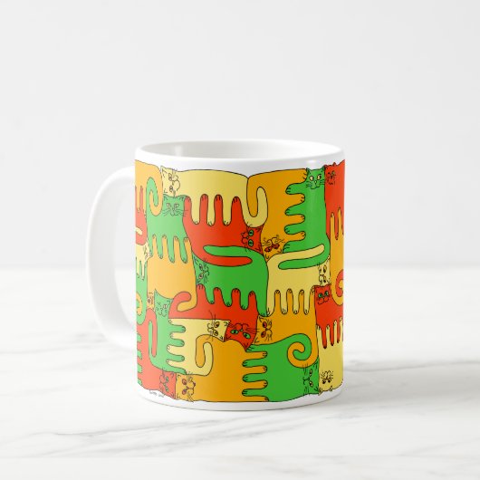 Mug Chats "feuille de puzzle d'automne " (Devant gauche)
