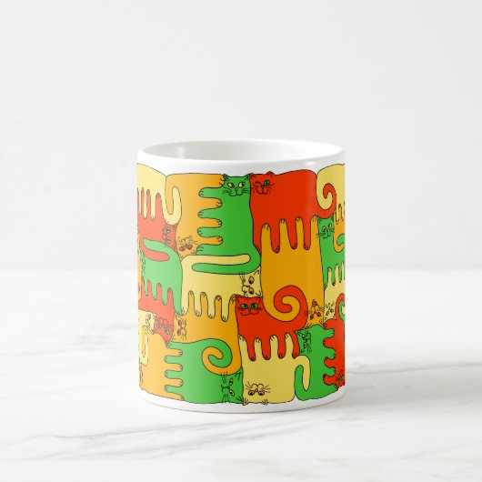 Mug Chats "feuille de puzzle d'automne " (Centre)