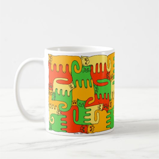 Mug Chats "feuille de puzzle d'automne " (Gauche)