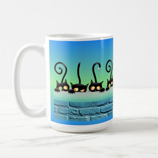 Mug Chats Idiots sur le Mur (Gauche)