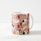 Mug chats japonais Ukiyo-e Funny kitty (Devant droit)