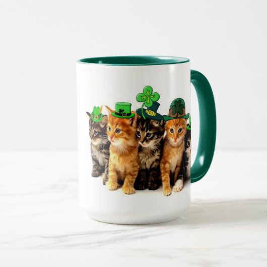 Mug Chats joyeux de la Saint-Patrick (Devant droit)