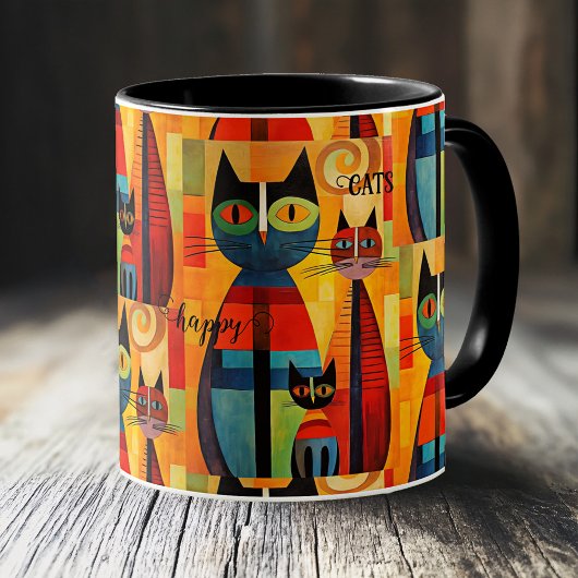 Mug Chats joyeux et colorés