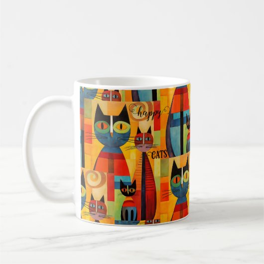 Mug Chats joyeux et colorés (Gauche)